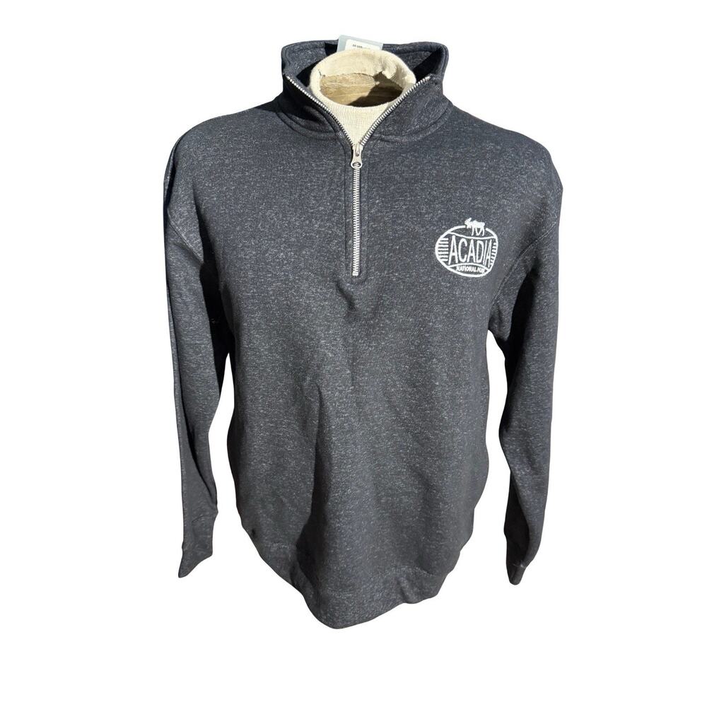 Valani Acadia National Park Quarter Zip Pullover Heather Black Size M NWT
